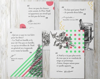 Pack 4 christmas postcards - Le style sans moi - literature - card - gift - noël