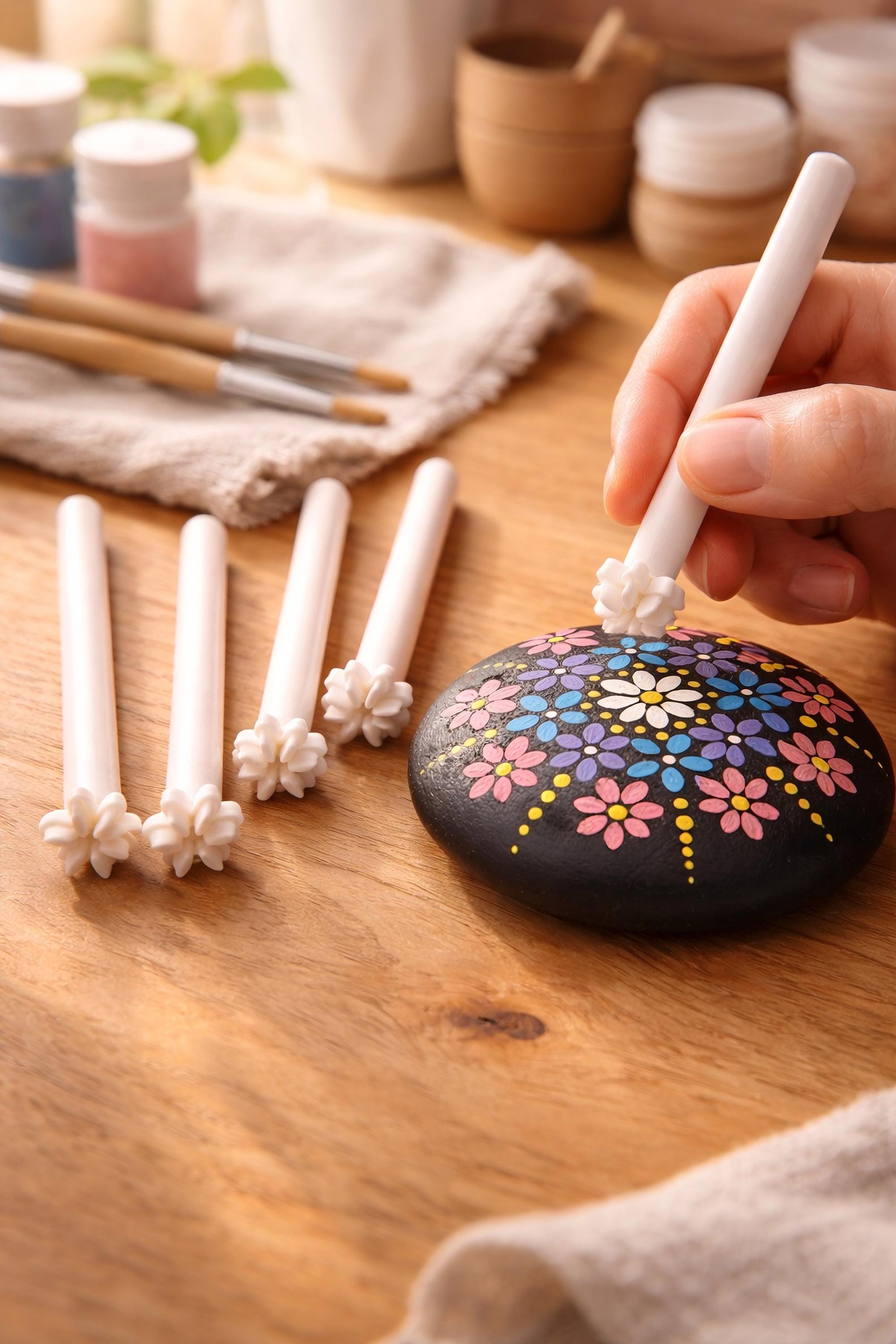 Flower Mandala Dotting Tool Set: 5, 6, 7 & 8 Petal Mandala Art