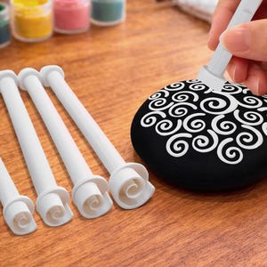 Juego de herramientas para punteado en espiral para mandalas, remolinos y guijarros (8 piezas)