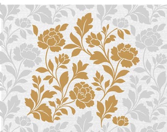 Floral Fabric Stamp #1 | Seamless Block Print Pattern for Wallpaper & Textiles