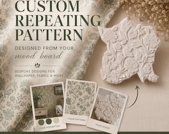 Custom Repeating Pattern Design | Bespoke Fabric & Wallpaper Pattern | Personalized Seamless Stamp Design | Made from Your Mood Board