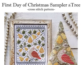 PDF- First Day of Christmas Sampler & Tree Cross Stitch- automatic download