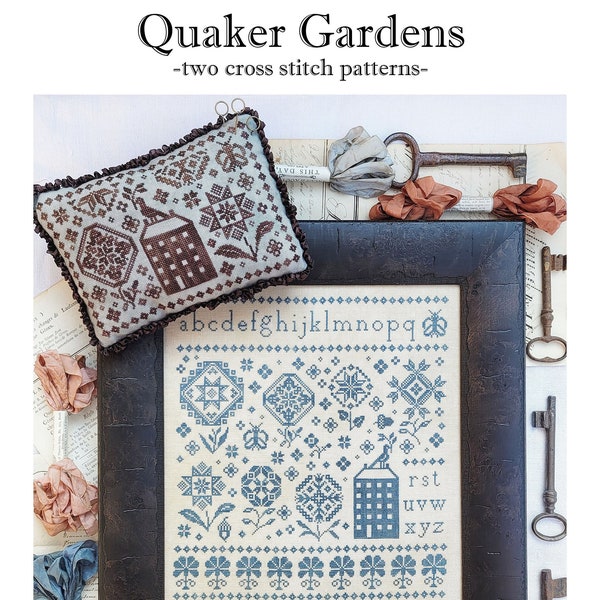 Quaker Gardens- PDF cross stitch pattern by Hello From Liz Mathews