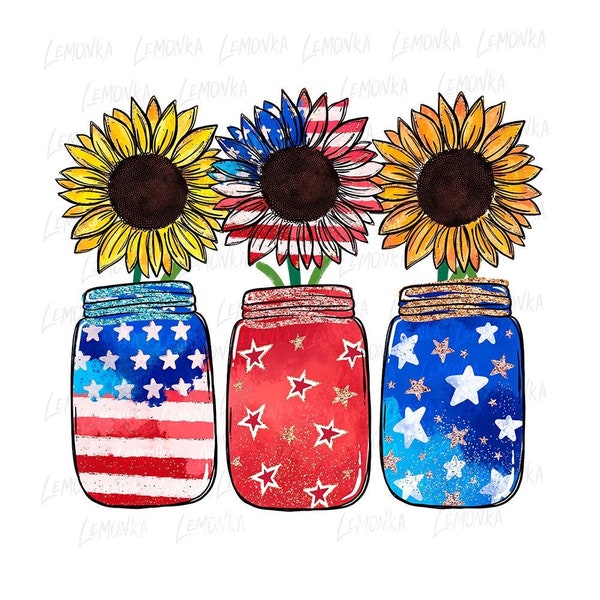 Patriotic Sunflowers png, Kids 4th of july png, Memorial day png, Patriotic Sublimation Designs Download