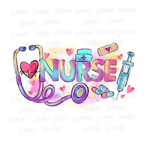 Nurse png, Nurse Sublimation Designs Download, Nurse appreciation png, Colorful Stethoscope png