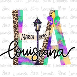 Mardi gras png, léopard coloré Louisiane LA png Mardi gras sublimation dessins téléchargement numérique | 2 modèles
