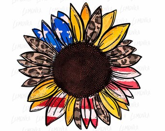 Download Red White And Blue Sunflower Download Etsy