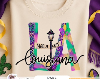 Leopard Louisiana Mardi Gras PNG, Carnival Sublimation Design (Digital Download), LA Colorful Leopard Print