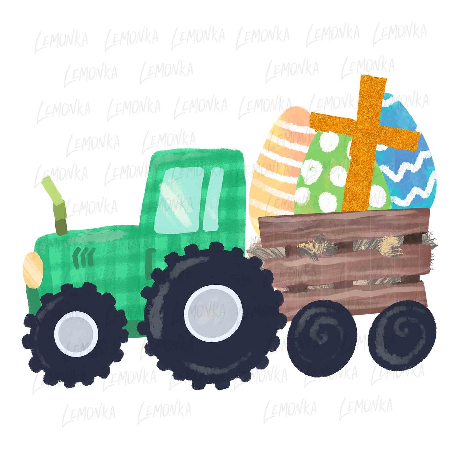 Easter Tractor Png Boy Easter Png Easter Sublimation Designs Etsy