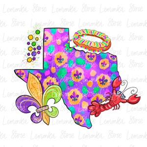 Texas Mardi Gras, png-sublimatieontwerpen downloaden, Texas Fleur de lis King-cake, rivierkreeft, png, Mardi Gras Kids, png
