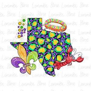 Texas Mardi Gras, png-sublimatieontwerpen downloaden, Texas Fleur de lis King-cake, langoesten, png, Mardi Gras Kids, png