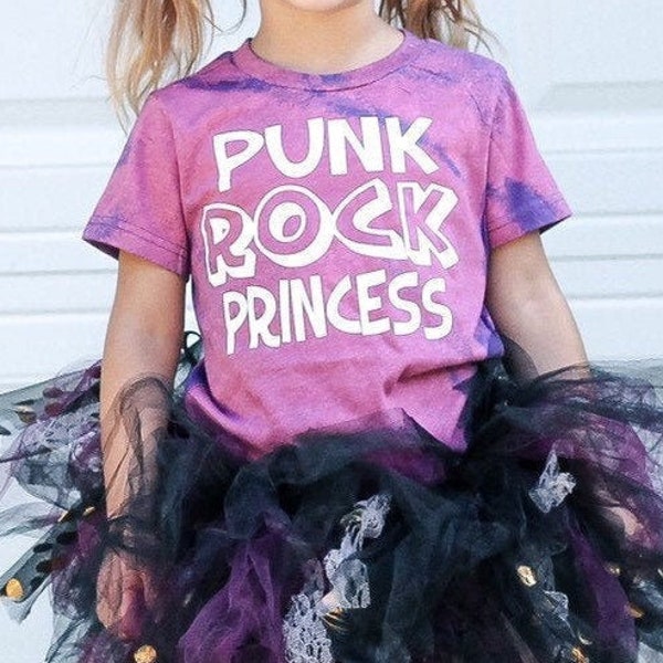 Punk Rock Princess - punk rock princess shirt - tee - toddler - baby - kids - punk rock - princess - something corporate - acid washed -