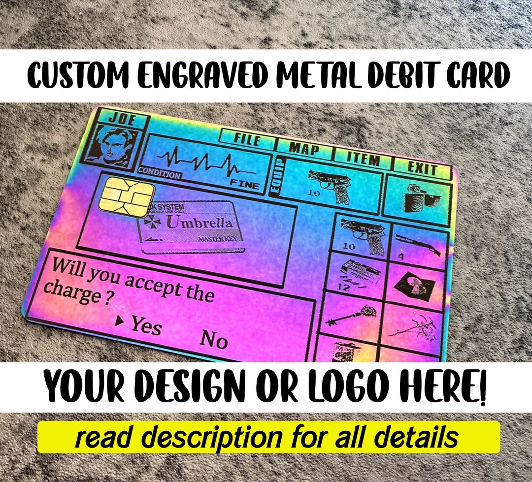 Custom Engraved Metal Debit Card Personalized Debit Card Etsy