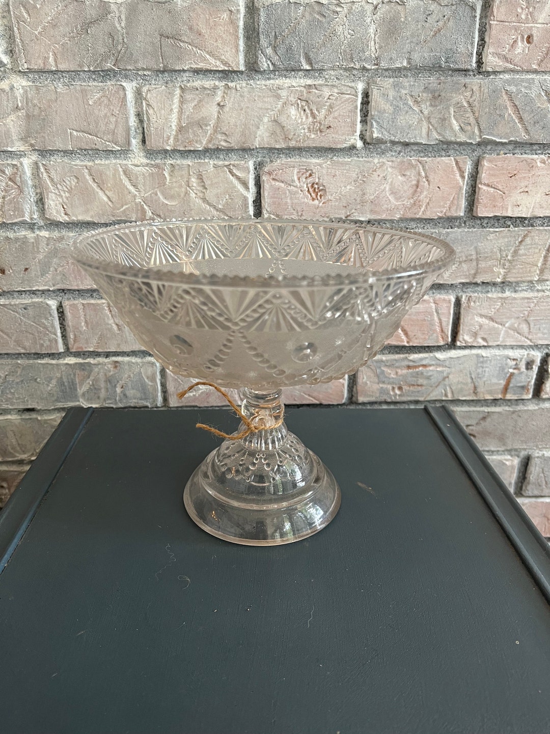 Vintage Glass Compote Bowl - Etsy