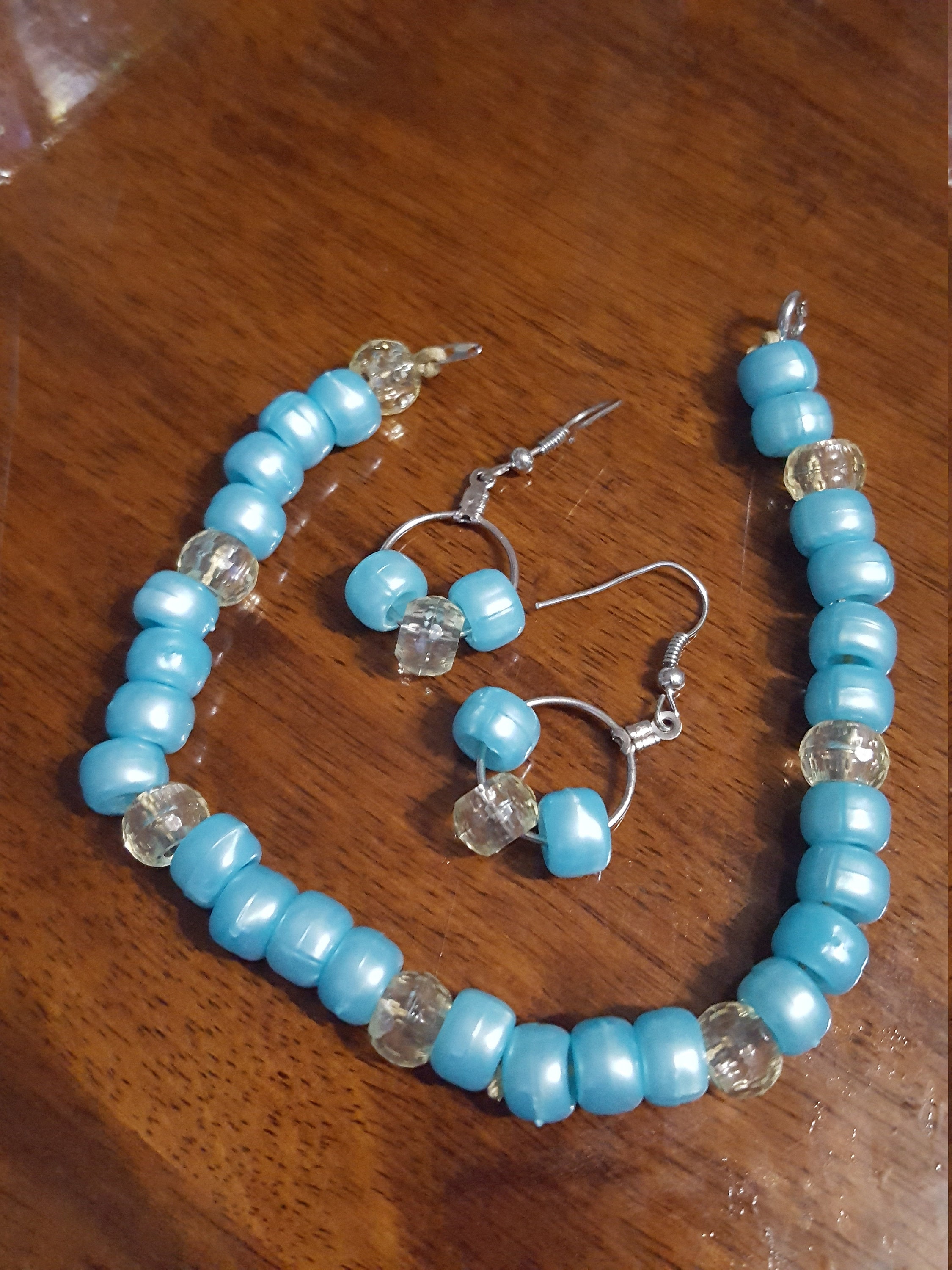 Juego de pulsera y pendientes Etsy