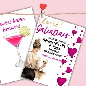 Galentine&#39;s Day Invitation, Friends Valentine&#39;s Party, Galentine&#39;s Day Invitation Template, Galentines Day Party Invitation, Editable