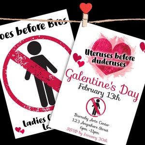 Galentine&#39;s Day Invitation, Friends Valentine&#39;s Party, Galentine&#39;s Day Invitation Template, Galentines Day Party Invitation, Editable