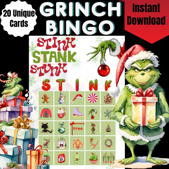 Grinch Games for Kids Grinch Bingo Christmas Grinch Bingo🍥 Transforme ...