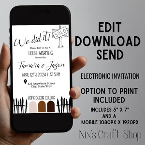 Housewarming Invites, New House Party, Instant Download, Printable ...