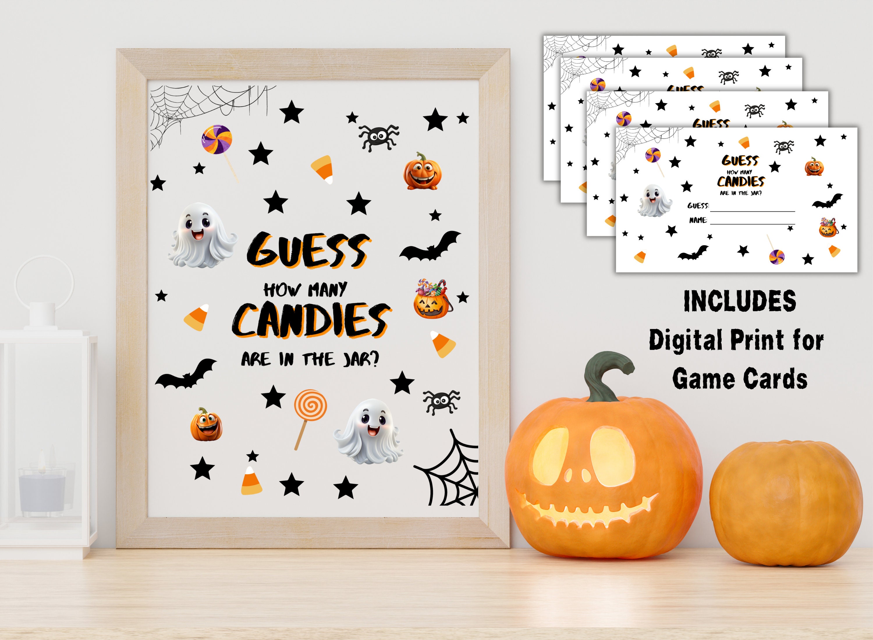Game Guess How Many Candies Are in the Jar Halloween Baby Shower