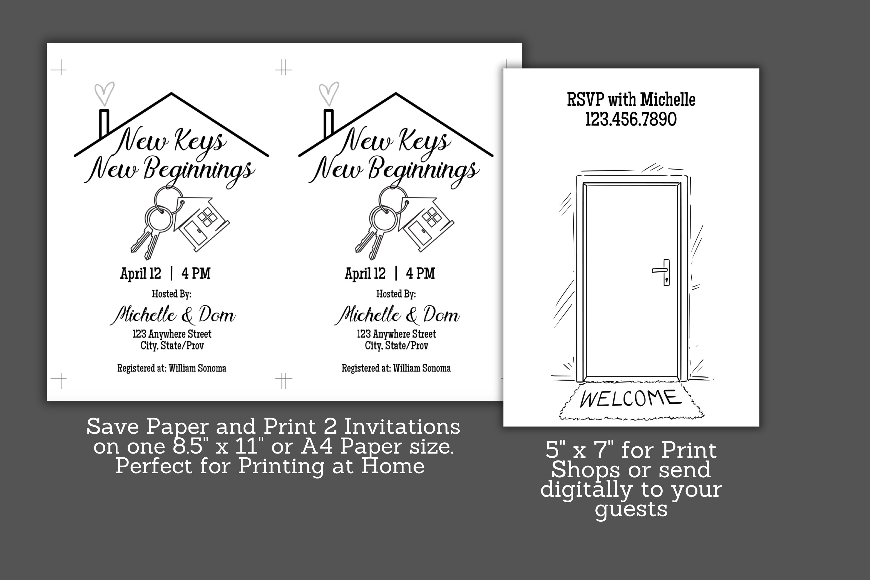 Housewarming Invites, New House Party, Instant Download, Printable ...