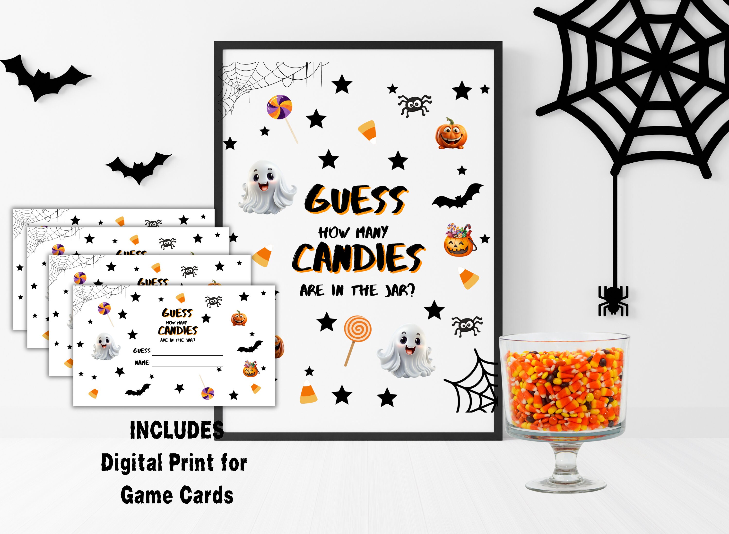 Game Guess How Many Candies Are in the Jar Halloween Baby Shower