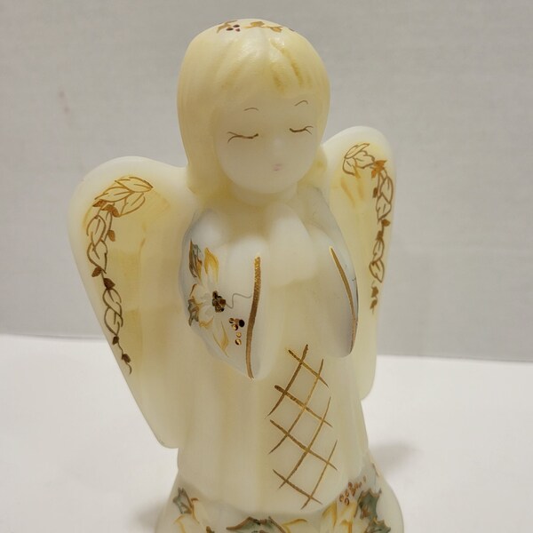 Fenton hand painted angel, vintage Fenton glass, made in the USA, signed hand painted Fenton, angel