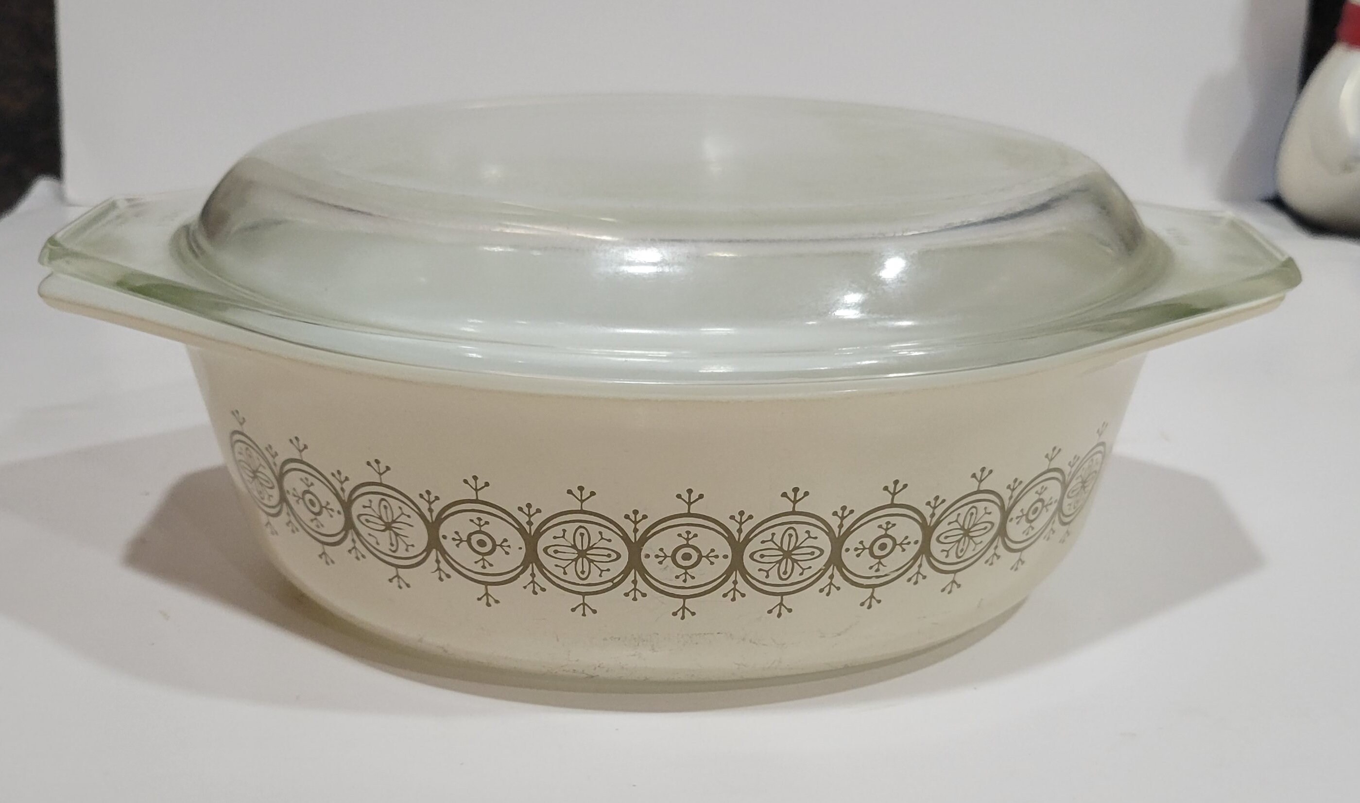 Olive Medallion Pyrex Dish Rare Pyrex. Promotional Pyrex Etsy