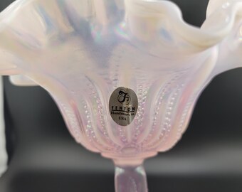 フェントン ピンククレスト Cut & Block オパールセントコンポート ヴィンテージ フェントン ピンク オパールセント コンポート