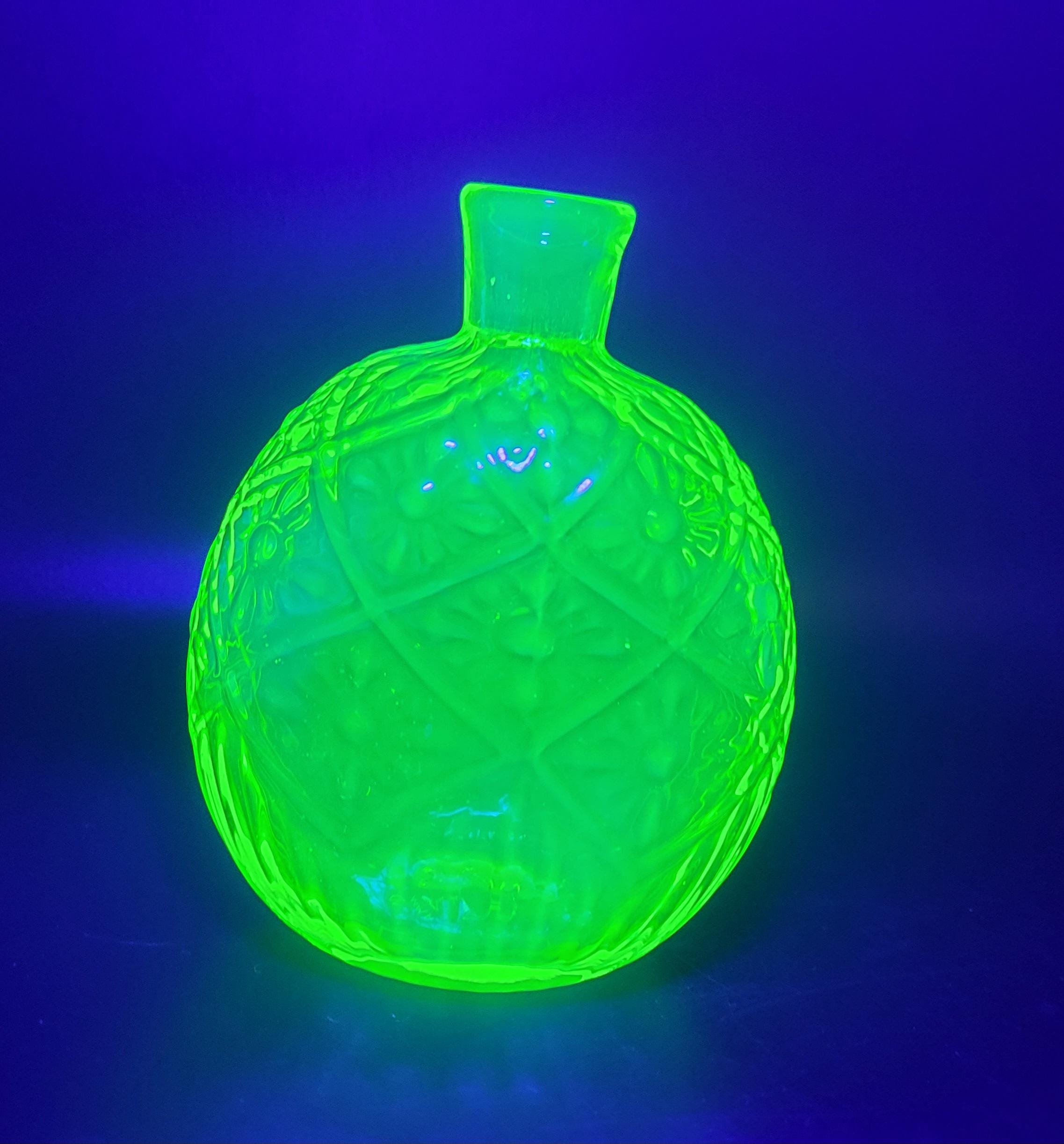 Yellow Vaseline Glass Vase - Etsy