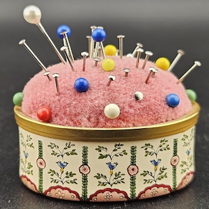 Halcyon Days Enamels Yellow Pin Cushion Original Box Made In England VERY RARE