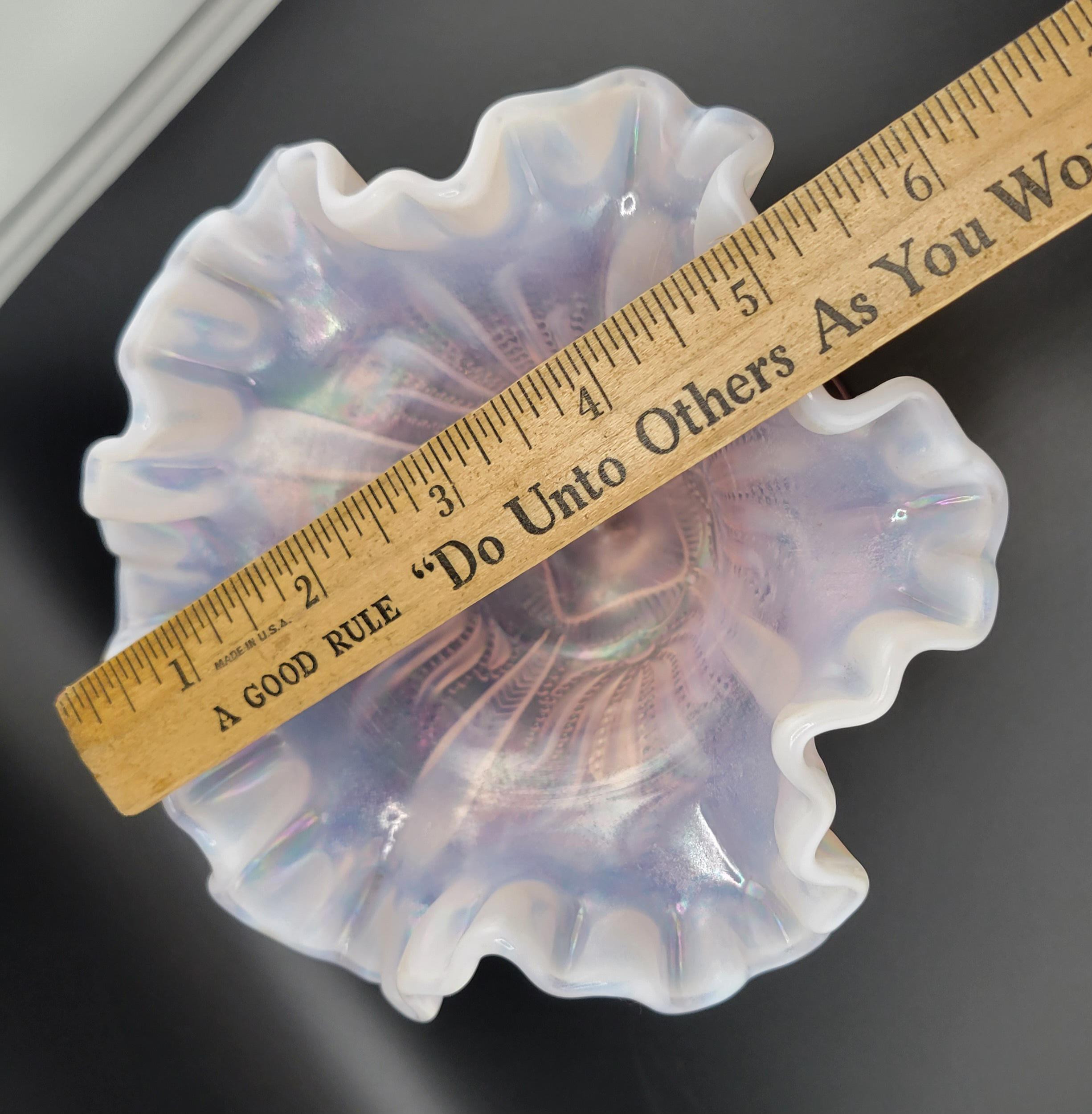 Vintage Fenton Pink Opalescent Compote, Vintage Opalescent