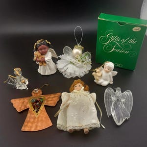 Collection of Angel Christmas ornaments, Christmas Angels, Christmas decorations,  holiday ornament, 7 Christmas Angel ornaments