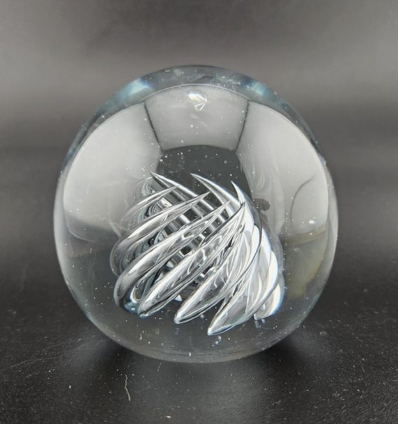 美しいペーパーウエイト インテリア 透明 うずまき文鎮 透明」の人気