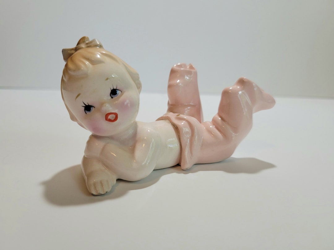 Vintage Baby Figurine Baby Figurine Baby in Pink Etsy