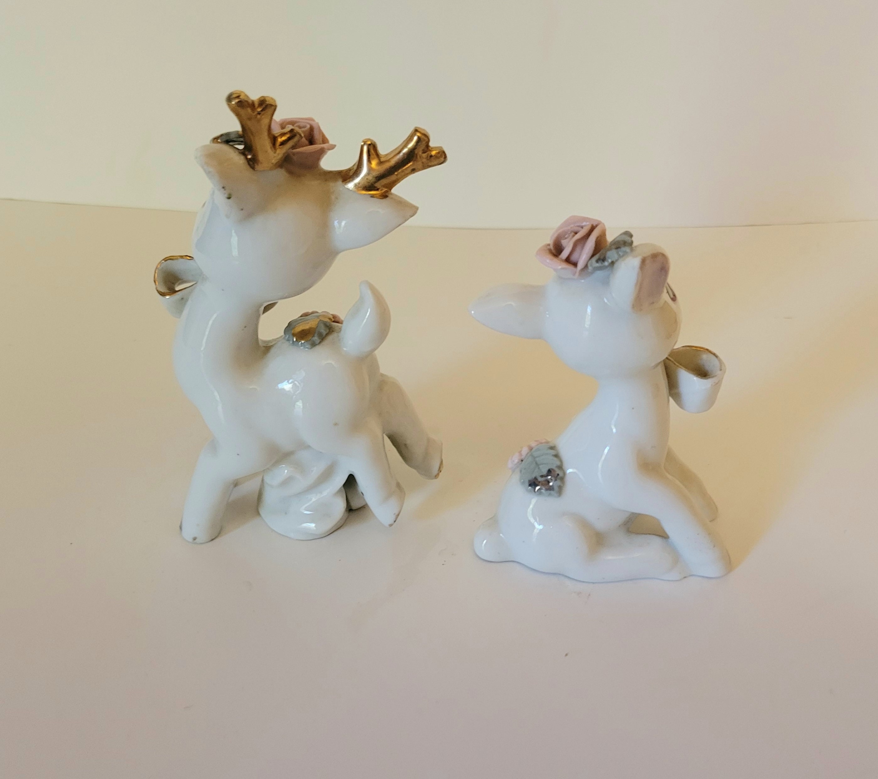 Vintage Deer Figurines Vintage Christmas Deer Figurines Deer Etsy