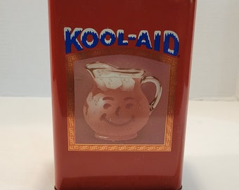 Boîte Kool-Aid vintage, boîtes en aluminium vintage, boîte rouge Kool-Aid, boîte rétro