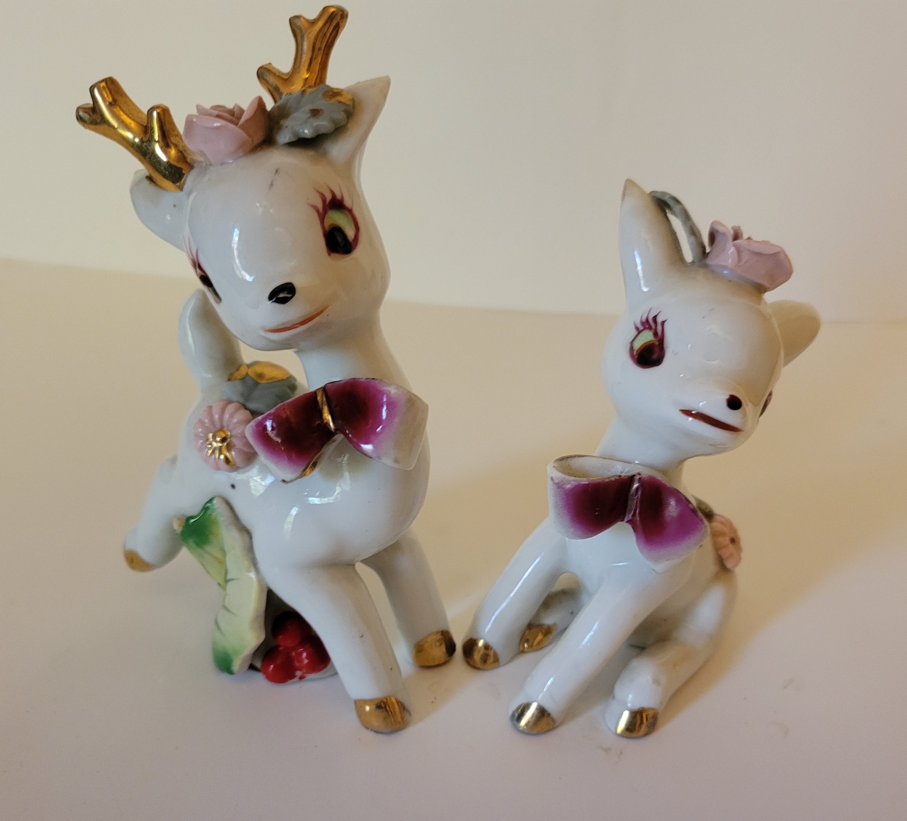 Vintage Deer Figurines Vintage Christmas Deer Figurines Deer Etsy