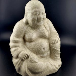 Vintage Buddha Statue, sitting Buddha, ceramic Buddha figurine