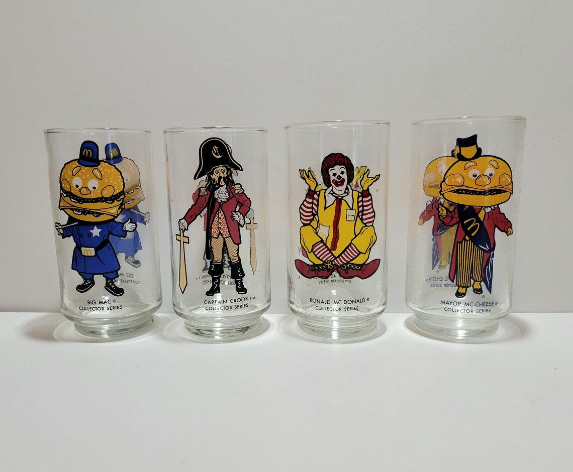Mcdonalds Collectible Glasses Mcdonalds Glasses Mcdonalds Etsy