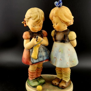 Goebel knitting lesson, 7 1/2&quot; tall Goebel figurine, Goebel knitting lesson figurine, Goebel Hummel figurine, vintage Goebel,  Goebel