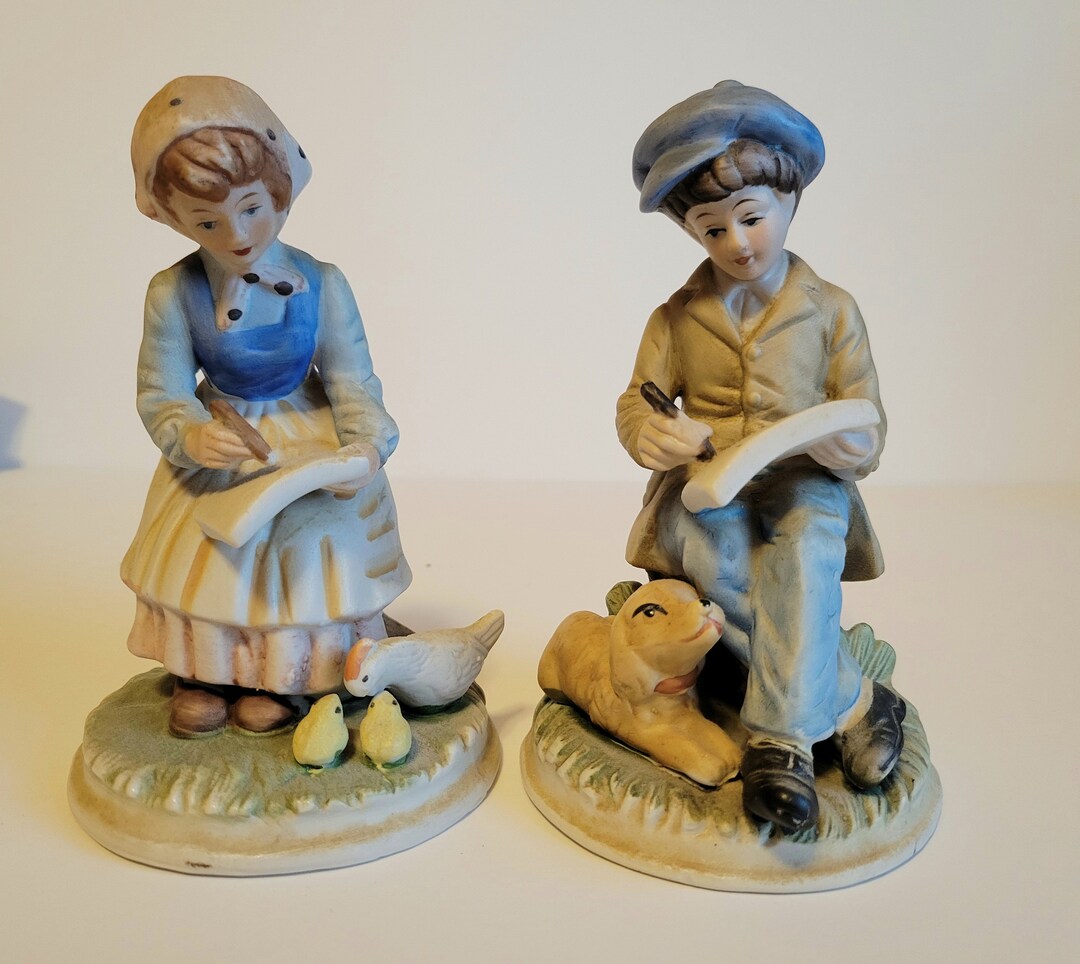 Homco Boy and Girl Figurine, Vintage Boy and Girl Figurine, Homco Boy