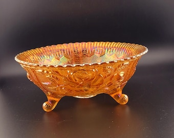 Imperial Carnival marigold glass, vintage Carnival glass, Carnival glass,  vintage Imperial glass, imperial glass rose bowl, Carnival glass