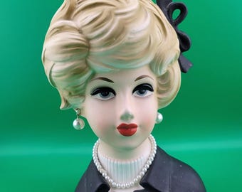 ヴィンテージ レディヘッド花瓶セット：Napco、Lefton、Inarco Glamour