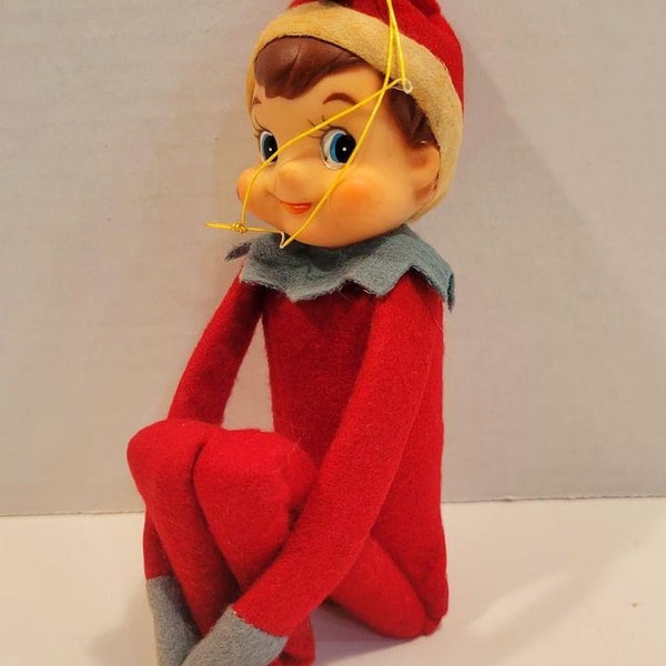 Vintage Christmas knee hugger elf, pixie elf, vintage knee hugger elf, Christmas pixie elf, vintage Christmas knee hugger elf, vintage elf