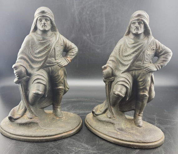 Hubley Heavy Cast Iron Arab Warrior With Sword Bookends Antique - Etsy