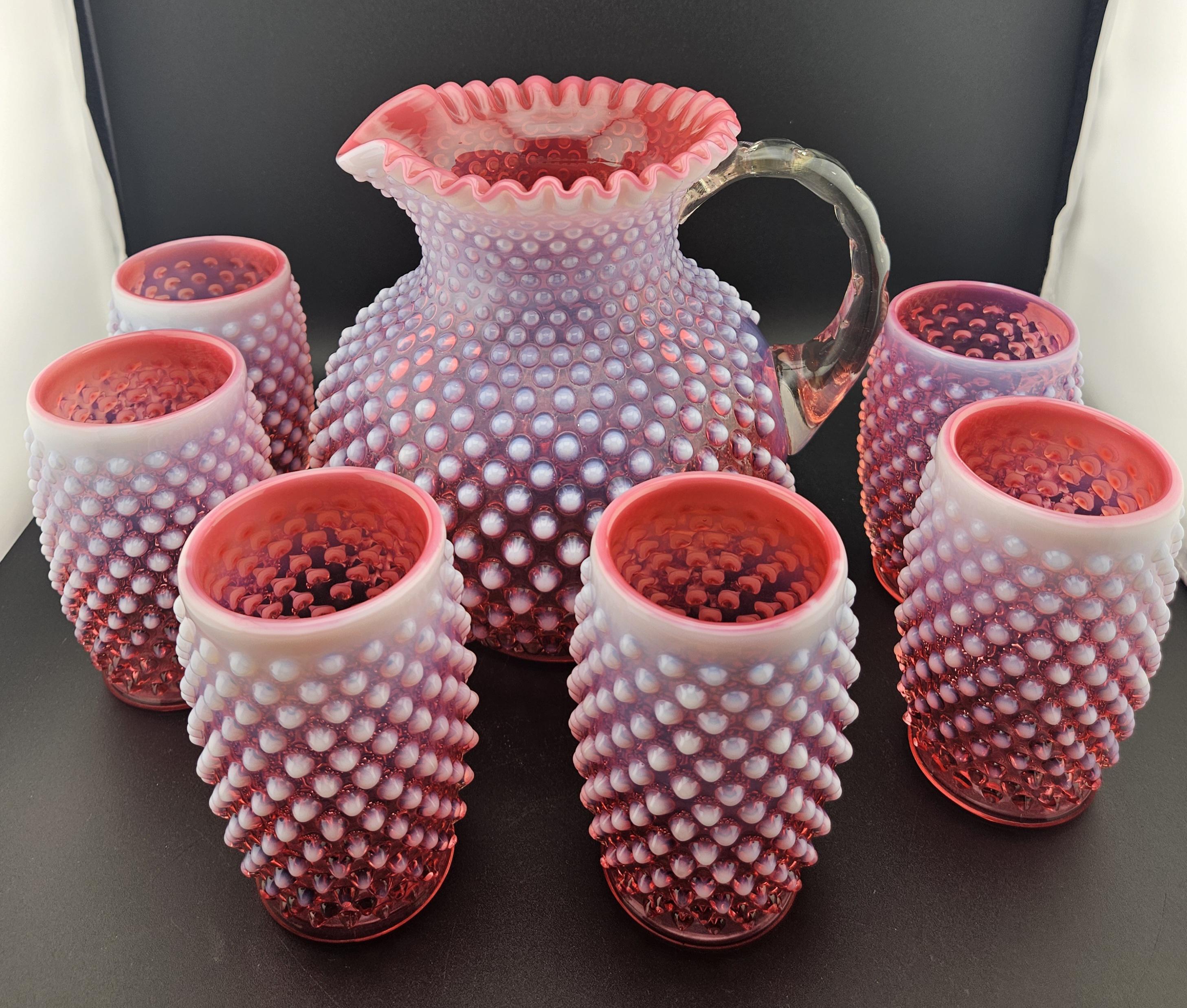 スペシャル！40s〜クランベリーオパールセントコインドットピッチャーFenton スペシャル！40s〜クランベリーオパールセントドットピッチャーFenton