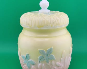 Tarro para galletas Consolidated Glass Marsh Flower Wild Iris de 1897, tarro antiguo para galletas.