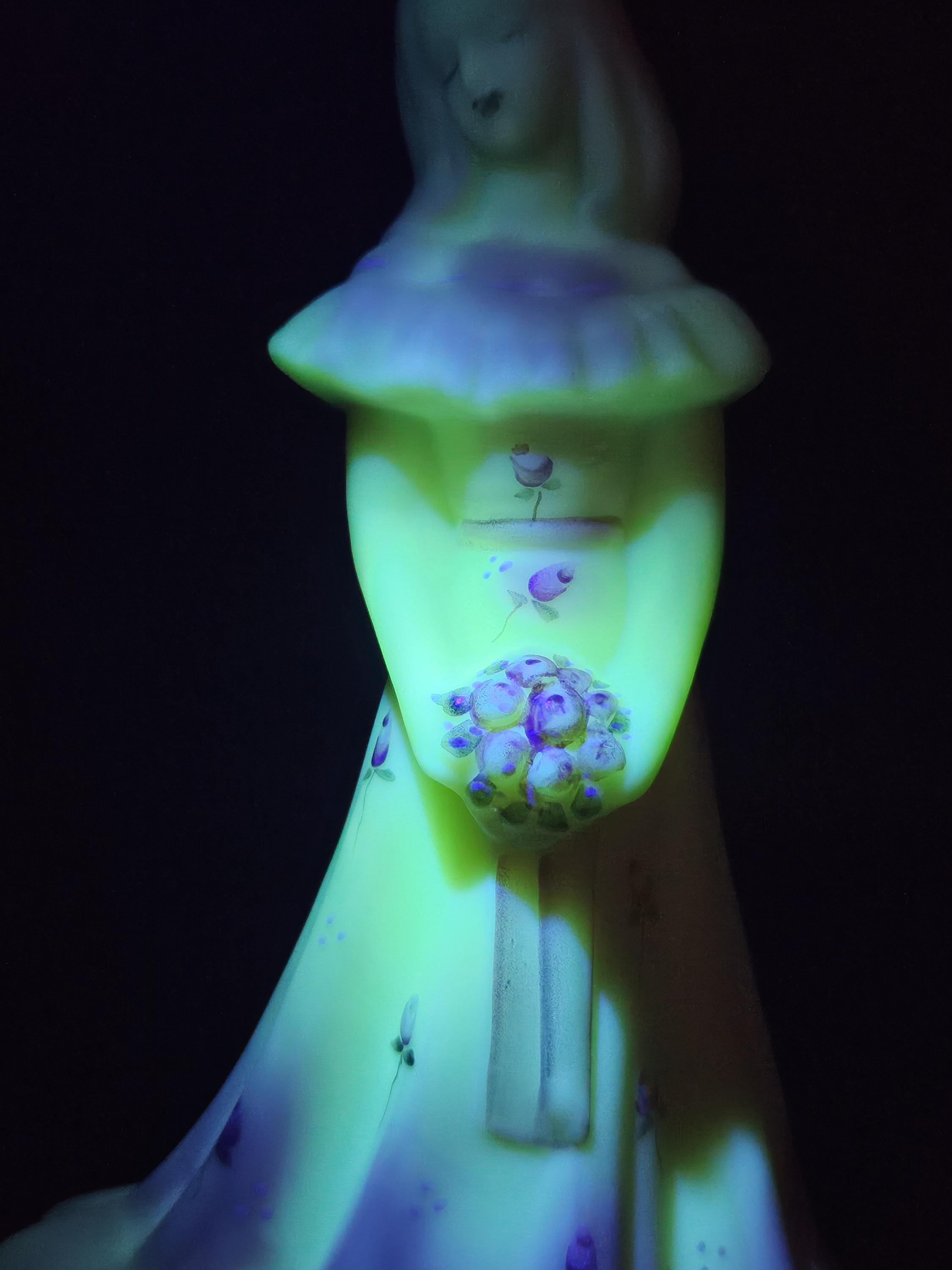 Rare Fenton Handpainted Pink Burmese Rosalene Figurine Double