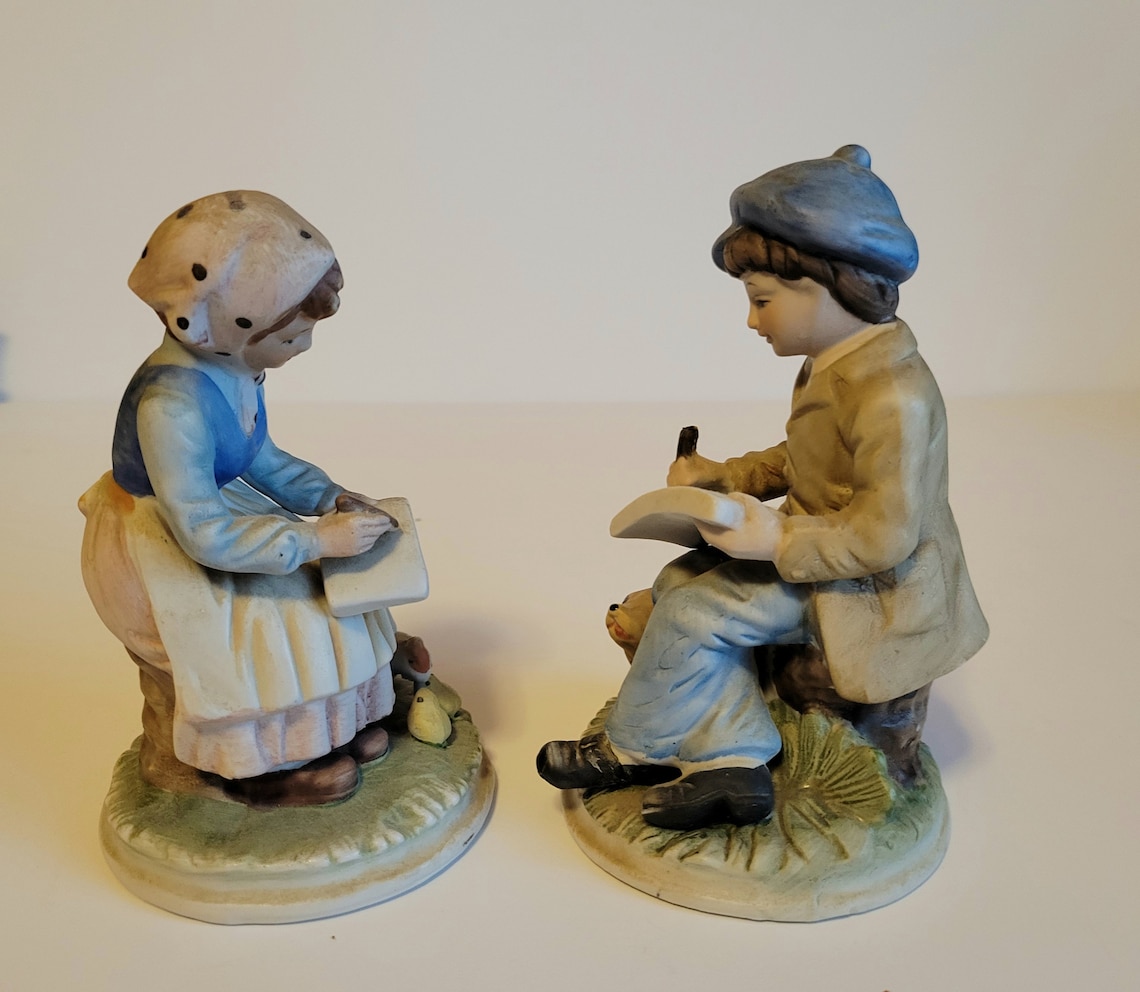 Homco Boy and Girl Figurine Vintage Boy and Girl Figurine Etsy